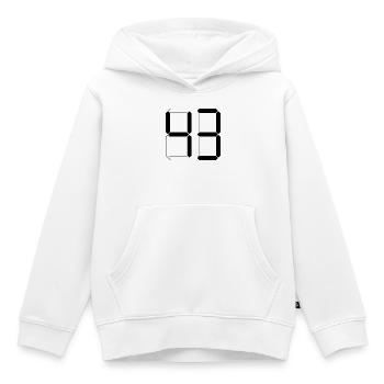 NUMÉRO 43 Quarante-trois Cadeaux Numériques - Sweat Premium à capuche enfant bio - blanc - Devant - AI Model Kid Female (0cm)