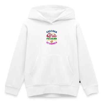 Geboren um mit Opa Fossilien zu sammeln - Kinder Premium Organic Hoodie - Weiß - Vorne - AI Model Kid Female (0cm)