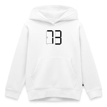 NUMÉRO 73 Soixante-treize Cadeaux Numérique - Sweat Premium à capuche enfant bio - blanc - Devant - AI Model Kid Female (0cm)