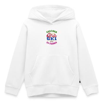 Geboren um mit Opa Ski zu fahren - Kinder Premium Organic Hoodie - Weiß - Vorne - AI Model Kid Female (0cm)