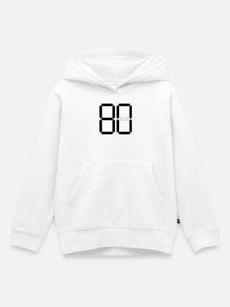 NUMMER 80 Achtzig Geschenk Digital - Kinder Premium Organic Hoodie - Weiß