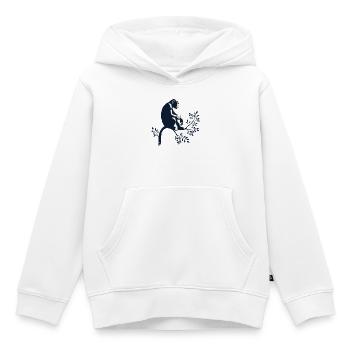 Chimpanzé - Sweat Premium à capuche enfant bio - blanc - Devant - AI Model Kid Female (0cm)