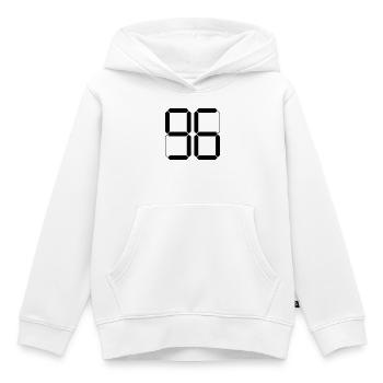 NUMÉRO 96 Quatre-vingt-seize Cadeaux Numériques - Sweat Premium à capuche enfant bio - blanc - Devant - AI Model Kid Female (0cm)