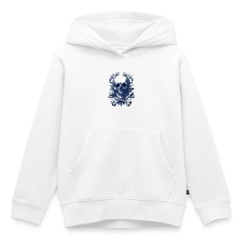 Crâne Floral – Beauté Sombre - Sweat Premium à capuche enfant bio - blanc - Devant - AI Model Kid Female (0cm)