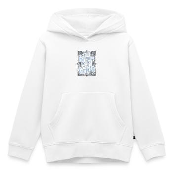 Graphiste : mon cerveau fonctionne avec le designer visuel - Sweat Premium à capuche enfant bio - blanc - Devant - AI Model Kid Female (0cm)