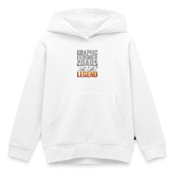 Graphiste Papa L’idole L’Artiste Visuel - Sweat Premium à capuche enfant bio - blanc - Devant - AI Model Kid Female (0cm)