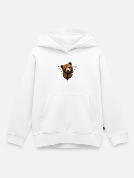 Bärenjunge im Dreieck - Kinder Premium Organic Hoodie - Weiß
