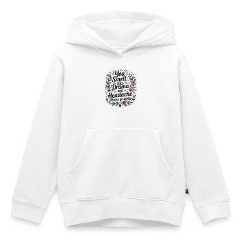 Tu pues le drame et le mal de tête - Sweat Premium à capuche enfant bio - blanc - Devant - AI Model Kid Female (0cm)