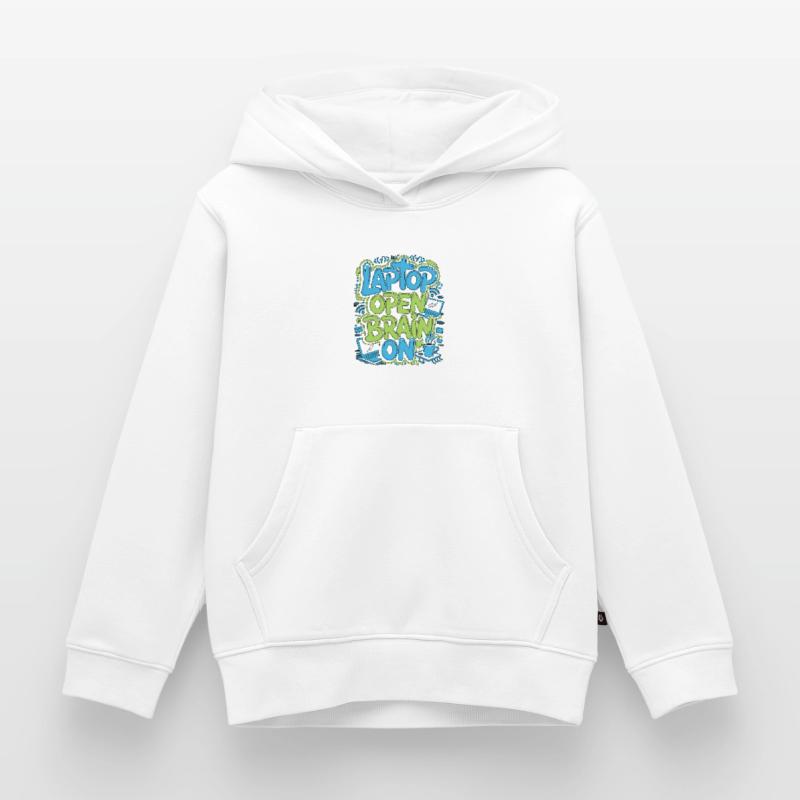Remote Developer Laptop Open Brain On Remote Coder Kinder Premium Organic Hoodie