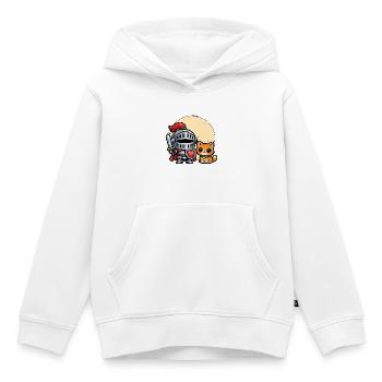 Niedliche Katze und Ritter Ren Faire Mittelalter - Kinder Premium Organic Hoodie - Weiß - Vorne - AI Model Kid Female (0cm)