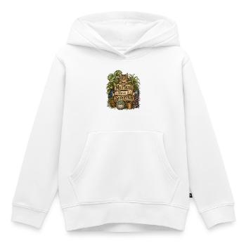 Mes plantes ont un chat superviseur - Sweat Premium à capuche enfant bio - blanc - Devant - AI Model Kid Female (0cm)