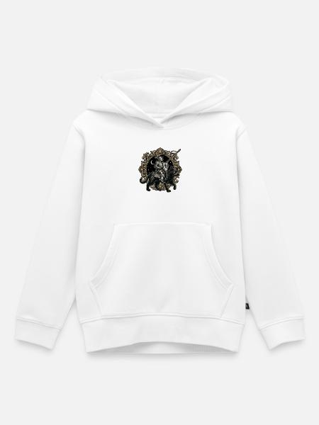 Katzenritter Ren Faire Mittelalter - Kinder Premium Organic Hoodie - Weiß