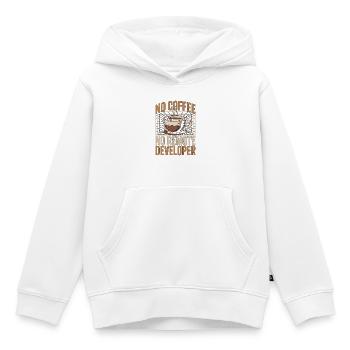 Remote Developer No Coffee Programmer Coffee Lover - Kinder Premium Organic Hoodie - Weiß - Vorne - AI Model Kid Female (0cm)