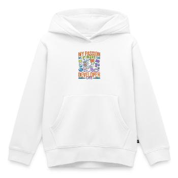 Remote Developer My Passion My Software Engineer - Kinder Premium Organic Hoodie - Weiß - Vorne - AI Model Kid Female (0cm)