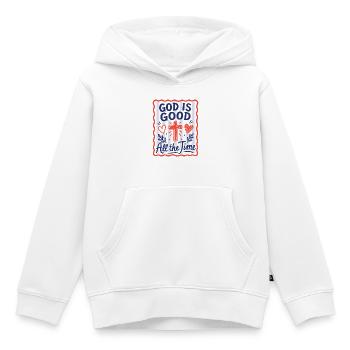 Dieu est bon tout le temps chrétien - Sweat Premium à capuche enfant bio - blanc - Devant - AI Model Kid Female (0cm)