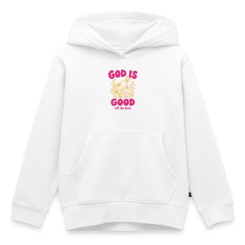 Dieu est bon tout le temps Colibri chrétien - Sweat Premium à capuche enfant bio - blanc - Devant - AI Model Kid Female (0cm)
