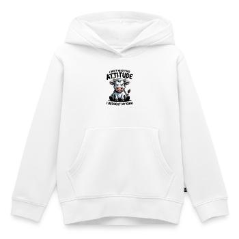 Cow Attitude Saying - Kids Premium Organic Hoodie - white - Front - AI Model Kid Female (0cm)