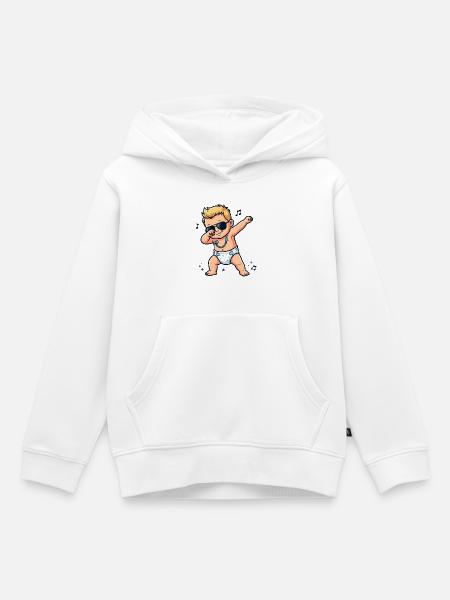 Süßes Baby – blonder Junge - Kinder Premium Organic Hoodie - Weiß
