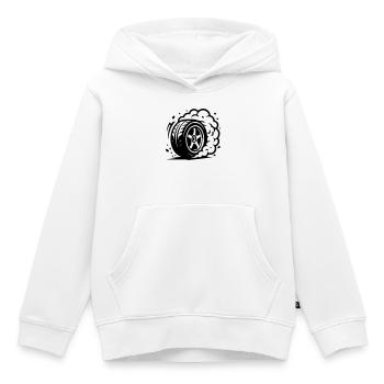 Icône de dérapage de pneus de voiture - Sweat Premium à capuche enfant bio - blanc - Devant - AI Model Kid Female (0cm)