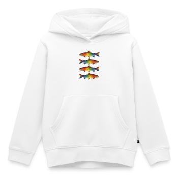 Rainbow Pride Trout Vintage Retro Fish - Kids Premium Organic Hoodie - white - Front - AI Model Kid Female (0cm)