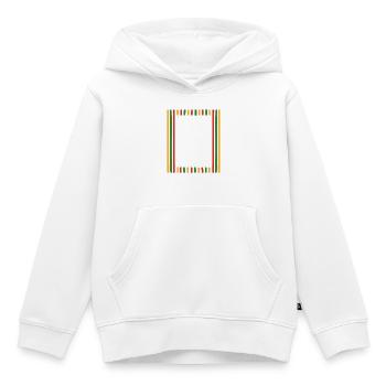 Rahmen Streifen  - Kinder Premium Organic Hoodie - Weiß - Vorne - AI Model Kid Female (0cm)