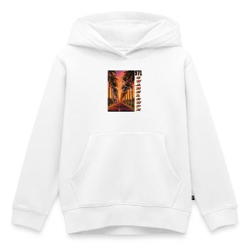 Guadeloupe 971 Map and Route des Palmiers - Kids Premium Organic Hoodie - white - Front - AI Model Kid Female (0cm)