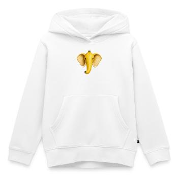 Banana Elephant | Creative animal motif - Kids Premium Organic Hoodie - white - Front - AI Model Kid Female (0cm)