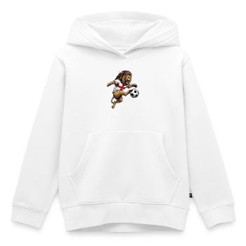 Cool Lion Kicking Football Ball England Flag - Kids Premium Organic Hoodie - white - Front - AI Model Kid Female (0cm)