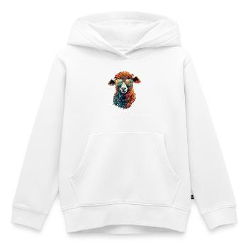 Bunte Lama mit geometrischen Sonnenbrillen - Kinder Premium Organic Hoodie - Weiß - Vorne - AI Model Kid Female (0cm)