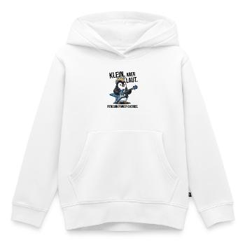 Petite mais bruyante guitare rock pingouin - Sweat Premium à capuche enfant bio - blanc - Devant - AI Model Kid Female (0cm)