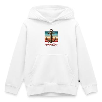 PAPITÄN Anker Vintage ein Schiff Kapitän - Kinder Premium Organic Hoodie - Weiß - Vorne - AI Model Kid Female (0cm)
