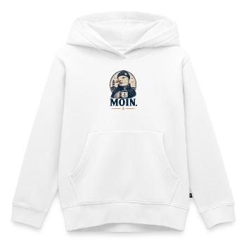 Moin Möwe Kaffee Shirt - Kinder Premium Organic Hoodie - Weiß - Vorne - AI Model Kid Female (0cm)