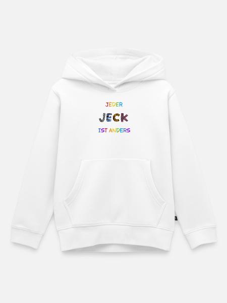 Jeder-Jeck-ist-anders - Kinder Premium Organic Hoodie - Weiß