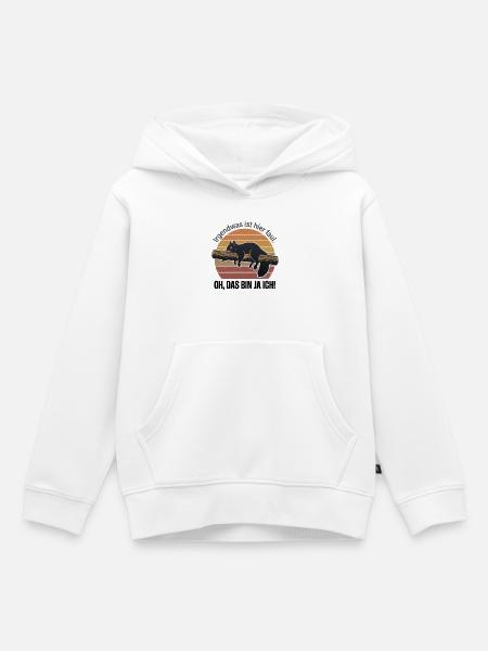 Eichhörnchen Faul Spruch - Kinder Premium Organic Hoodie - Weiß