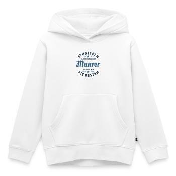 Studieren kann jeder - Maurer Spruch - Kinder Premium Organic Hoodie - Weiß - Vorne - AI Model Kid Female (0cm)