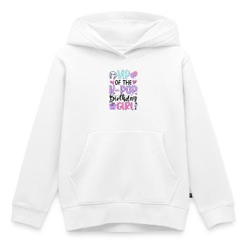 VIP de la fille d’anniversaire K-Pop - Sweat Premium à capuche enfant bio - blanc - Devant - AI Model Kid Female (0cm)