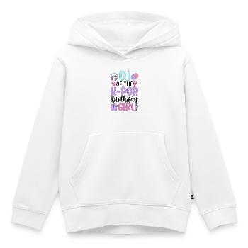 DJ de la fille d’anniversaire K-Pop - Sweat Premium à capuche enfant bio - blanc - Devant - AI Model Kid Female (0cm)