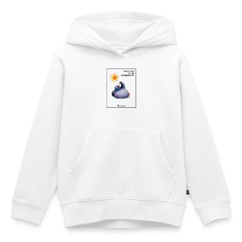 DIE KLEINE TAUBE NIMMERSATT - Herbert mit Wurm - Kinder Premium Organic Hoodie - Weiß - Vorne - AI Model Kid Female (0cm)