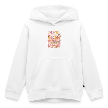 Kita Abgänger 2026 im Retro-Blumenstil - Kinder Premium Organic Hoodie - Weiß - Vorne - AI Model Kid Female (0cm)