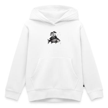 Pêcheur pêchant un poisson géant sur un poisson arbre - Sweat Premium à capuche enfant bio - blanc - Devant - AI Model Kid Female (0cm)
