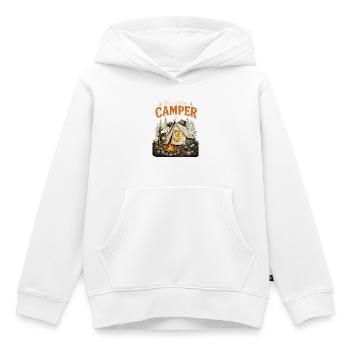 Ce petit campeur a 3 ans - Sweat Premium à capuche enfant bio - blanc - Devant - AI Model Kid Female (0cm)