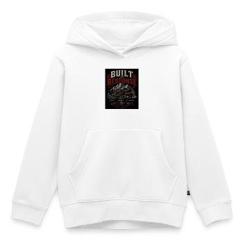 Construit pour la réponse - Conception du déploiement de montagne des pompiers - Sweat Premium à capuche enfant bio - blanc - Devant - AI Model Kid Female (0cm)
