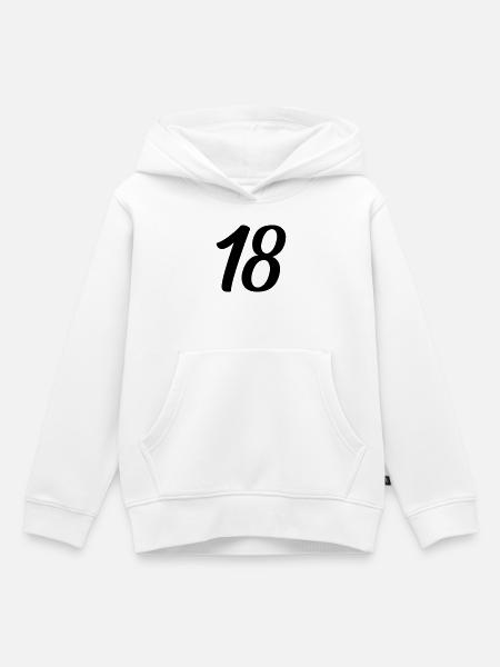 18 - Kinder Premium Organic Hoodie - Weiß