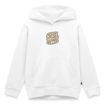 Ébéniste Ciseau Fait Meuble - Sweat Premium à capuche enfant bio - blanc - Devant - AI Model Kid Female (0cm)