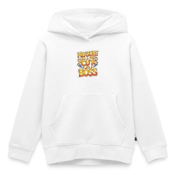 Ébéniste : mesure comme un expert professionnel - Sweat Premium à capuche enfant bio - blanc - Devant - AI Model Kid Female (0cm)