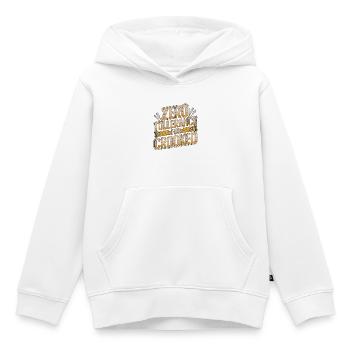 Ébéniste : tolérance zéro pour les meubles tordus - Sweat Premium à capuche enfant bio - blanc - Devant - AI Model Kid Female (0cm)