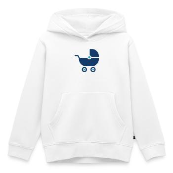 Icône unie de poussette pour bébé Symbole de voyage de poussette pour bébé - Sweat Premium à capuche enfant bio - blanc - Devant - AI Model Kid Female (0cm)
