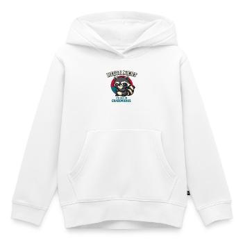 Heute nicht – frecher Waschbär im Chaosmodus - Kinder Premium Organic Hoodie - Weiß - Vorne - AI Model Kid Female (0cm)