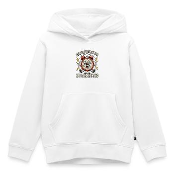 Ich hab meine fünf Minuten – rund um die Uhr - Kinder Premium Organic Hoodie - Weiß - Vorne - AI Model Kid Female (0cm)