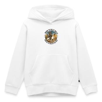 Raccoon Cowboy Humor Retro Goose Wild West - Kids Premium Organic Hoodie - white - Front - AI Model Kid Female (0cm)
